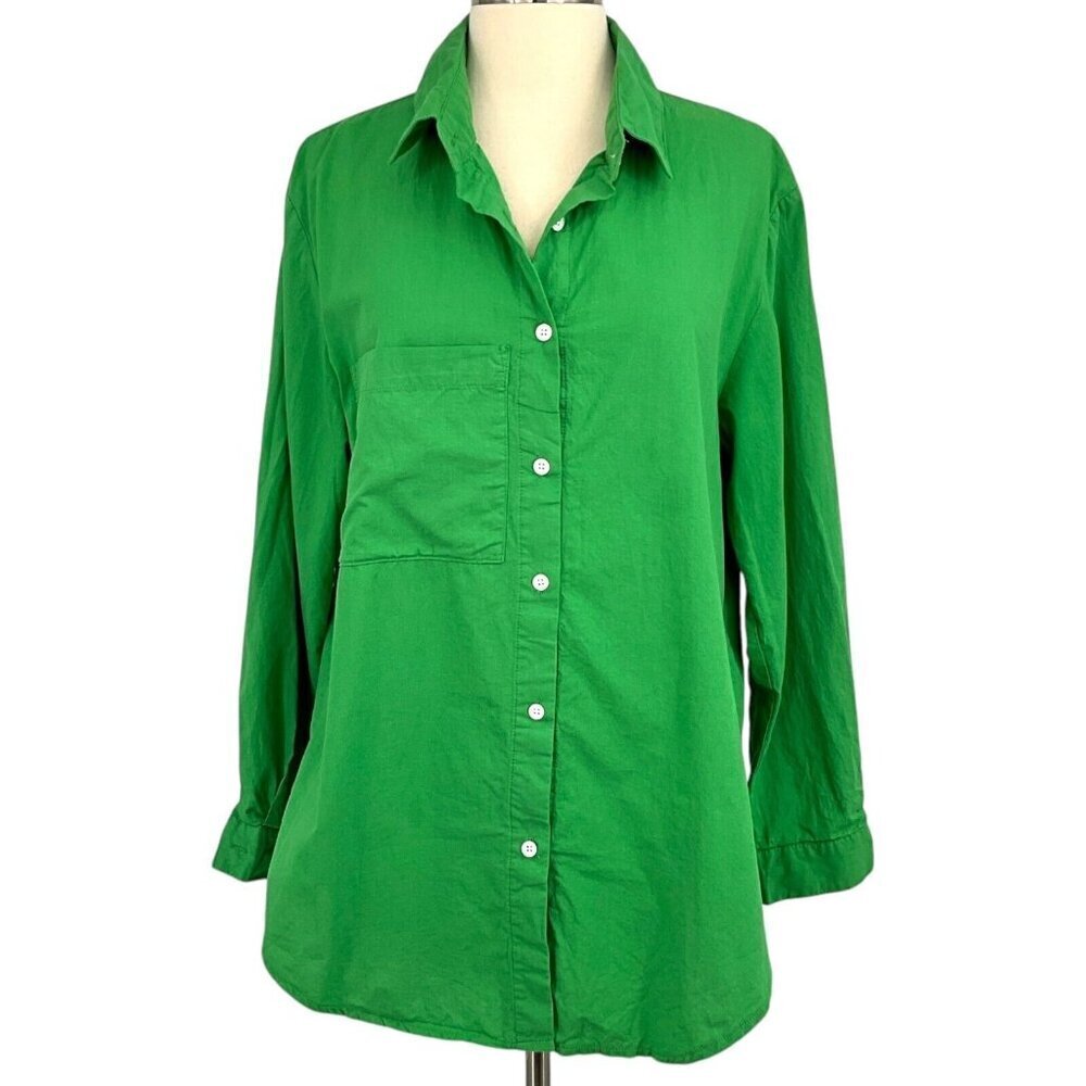 Revolve SNDYS Bello Button Down Shirt Green Size 2 XS Button Up Collared - Picture 2 of 9